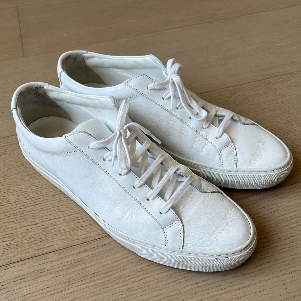 Common Projects White Leather Low-Top Sneakers - Picture 2 of 6